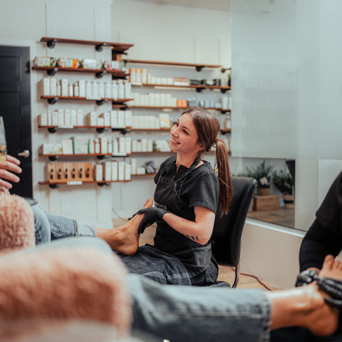 Client getting a pedicure